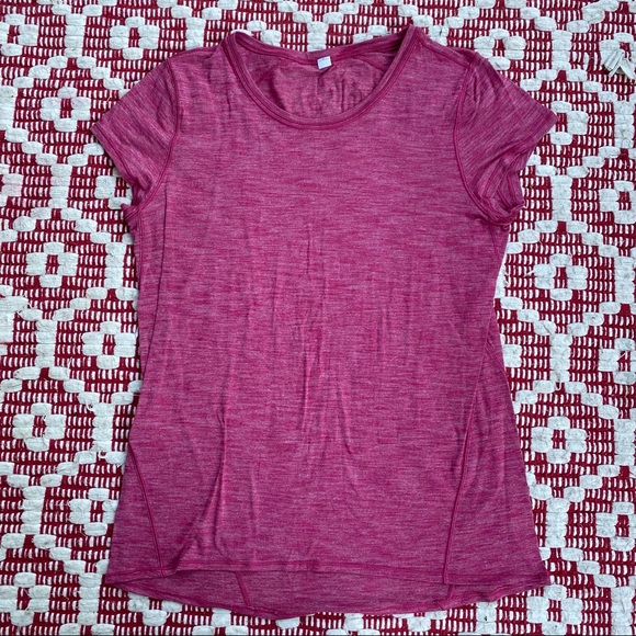 LULULEMON heathered pink Another Mile short sleeve tee 6 - Picture 1 of 9